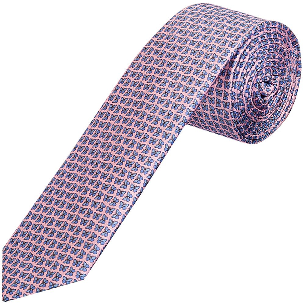 Barkley London Butterfly Silk Skinny Mens Tie 1