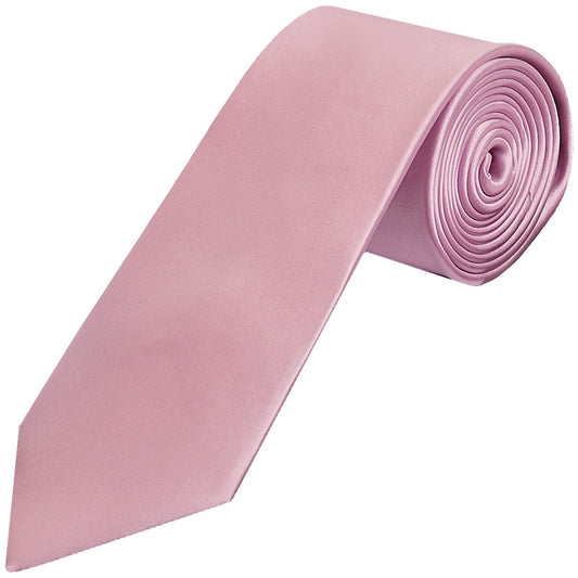 Plain Light Dusty Pink Satin Classic Mens Tie 1