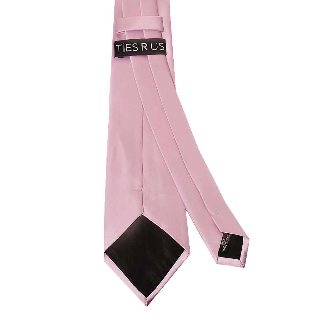 Plain Light Dusty Pink Satin Classic Mens Tie 4