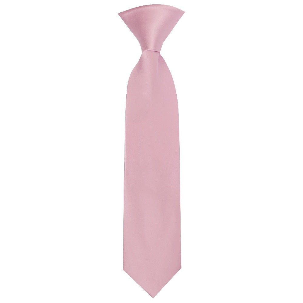 Pre Tied Light Dusty Pink Satin Boys Tie Age 4 7 1
