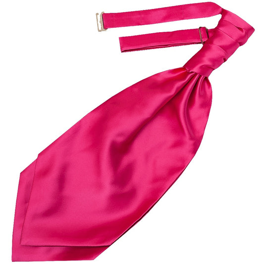 Plain Cerise Pink Satin Mens Cravat Tie 1