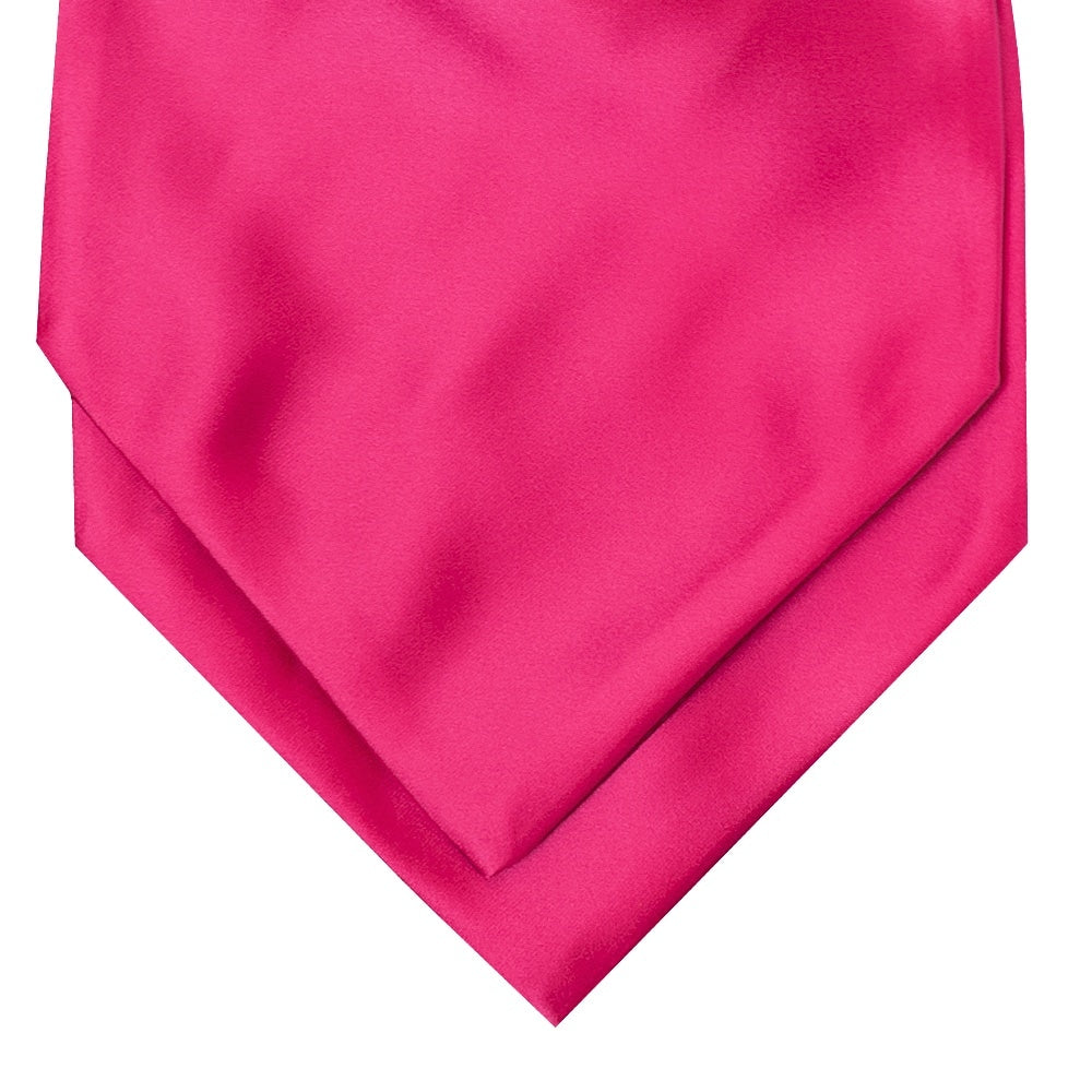 Plain Cerise Pink Satin Mens Cravat Tie 2