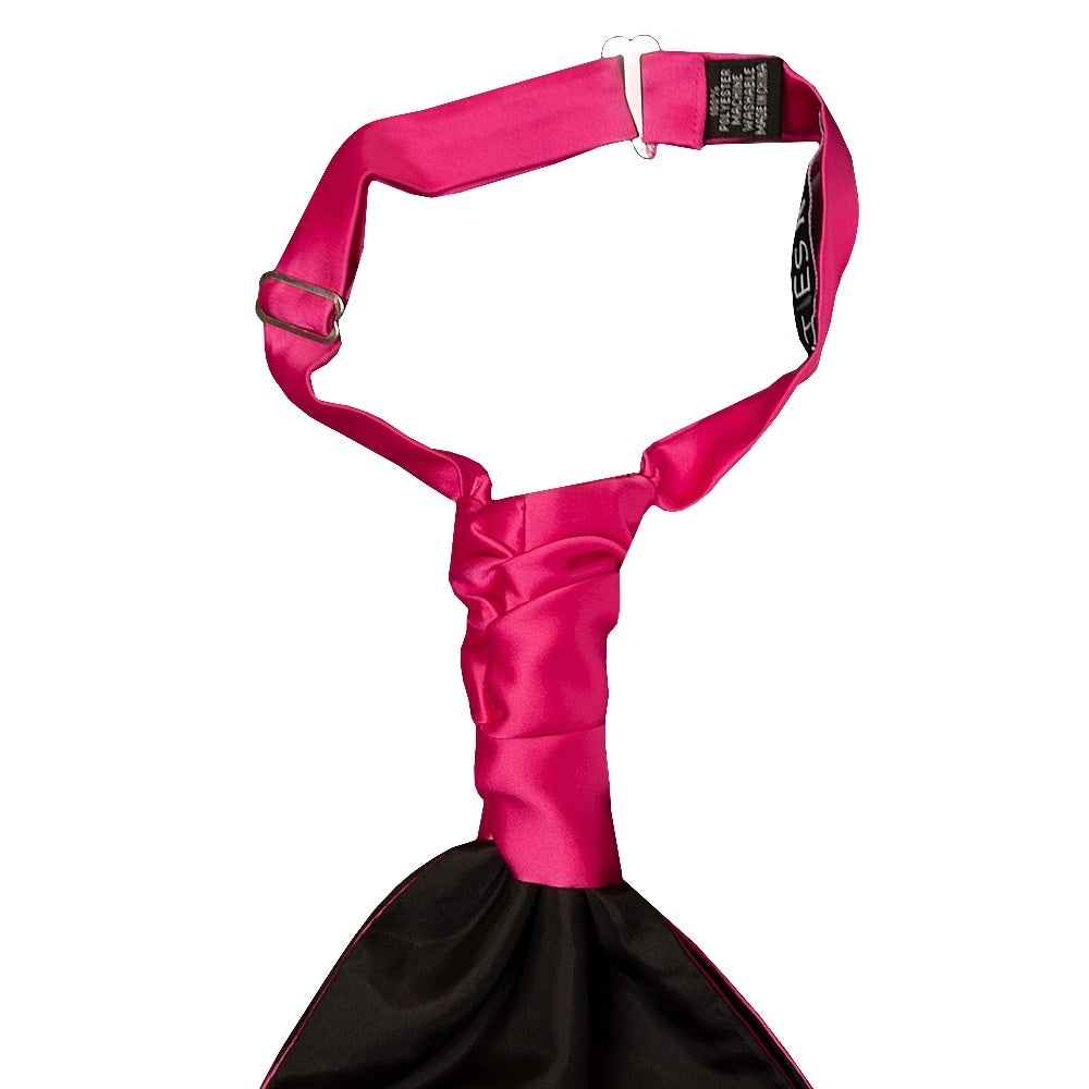 Plain Cerise Pink Satin Mens Cravat Tie 3