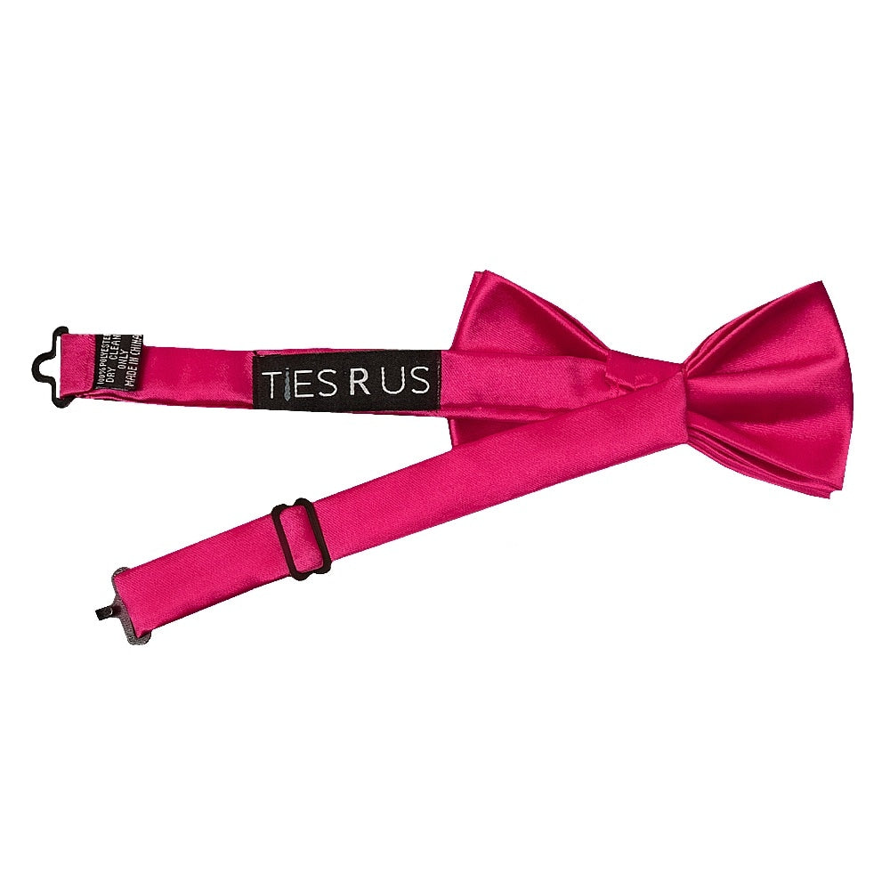 Pre Tied Cerise Pink Boys Bow Tie And Pocket Square Set 3