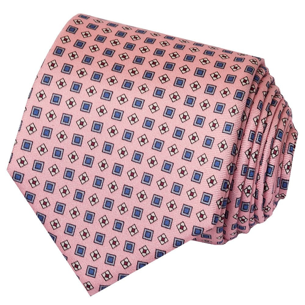 Barkley London Pink Geo Classic Mens Tie 2
