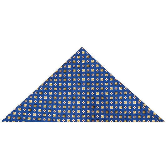 Blue With Yellow Geo Silk Pocket Square 1
