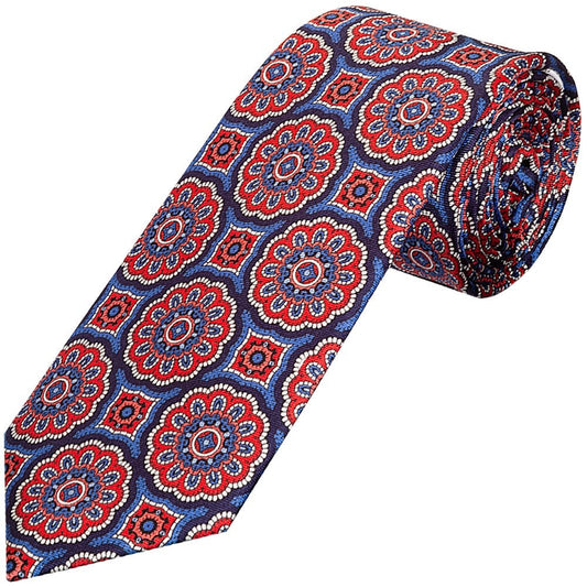 Barkley London Red Brocade Silk Classic Mens Tie 1