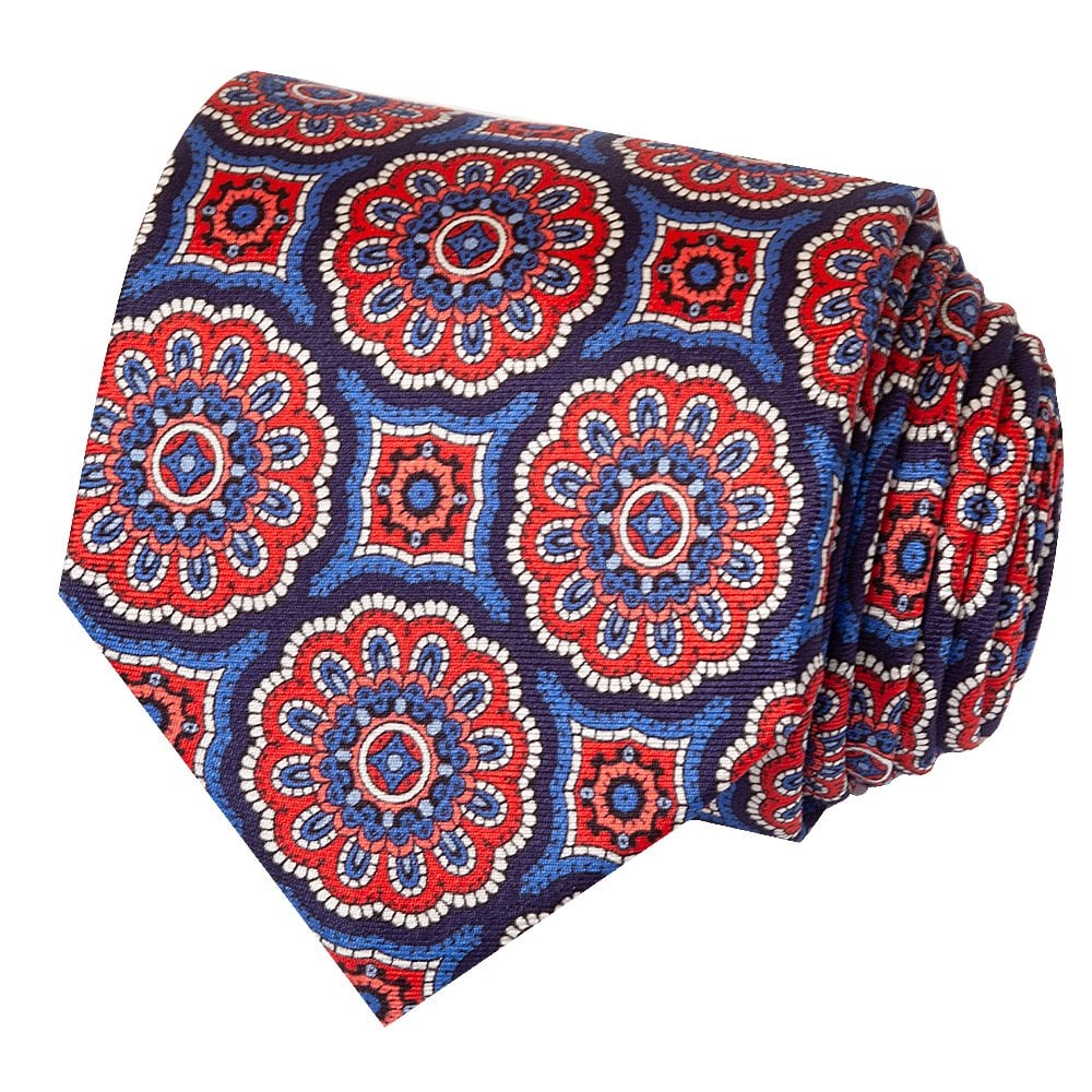 Barkley London Red Brocade Silk Classic Mens Tie 2
