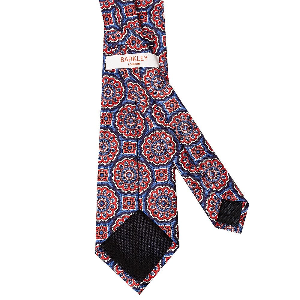 Barkley London Red Brocade Silk Classic Mens Tie 3