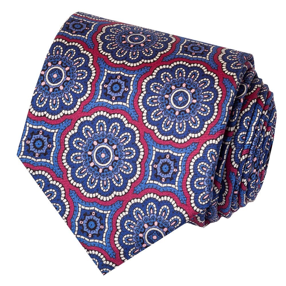 Barkley London Dark Pink Brocade Classic Mens Tie 2