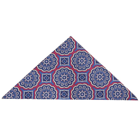 Dark Pink Brocade Silk Pocket Square 1