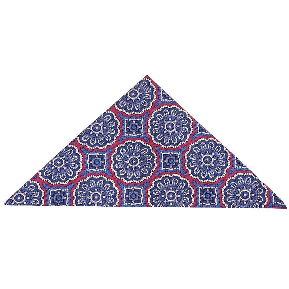 Dark Pink Brocade Classic Mens Tie and Pocket Square Set