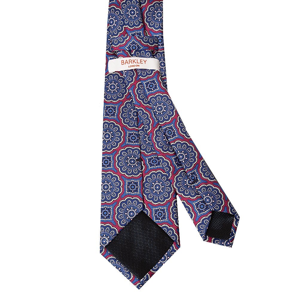 Barkley London Dark Pink Brocade Classic Mens Tie And Pocket Square Set 4
