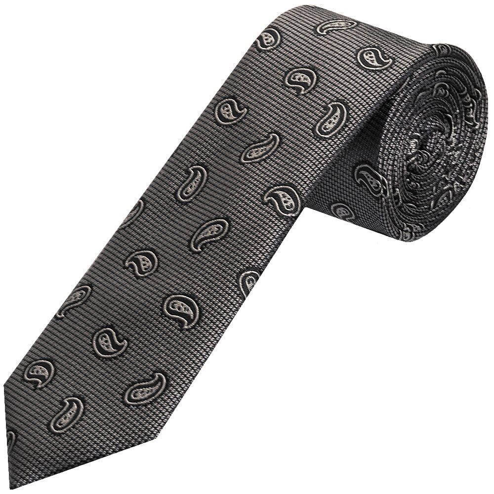 Black Mini Paisley Classic Mens Silk Tie