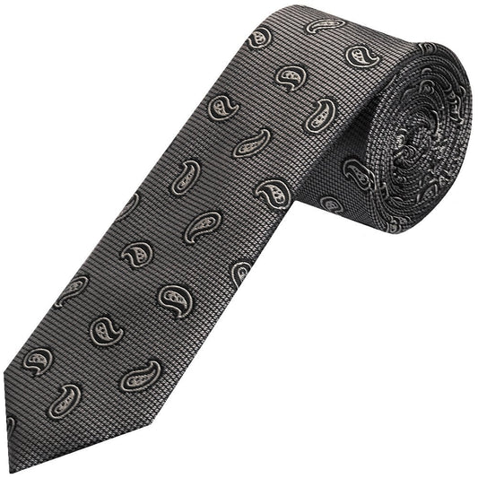 Peckham Rye Black Mini Paisley Classic Mens Silk Tie 1