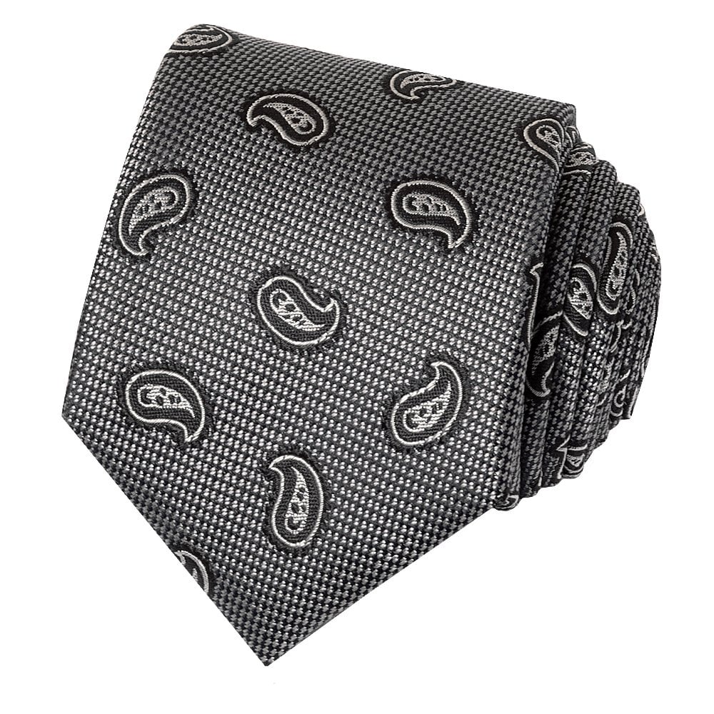 Black Mini Paisley Classic Mens Silk Tie
