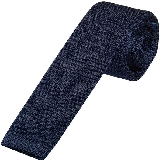 Peckham Rye Navy Knit Skinny Mens Tie 1