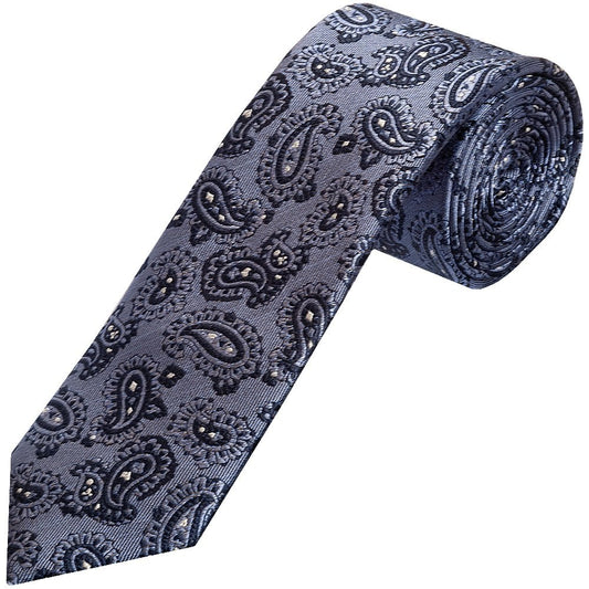Peckham Rye Blue Mini Paisley Silk Classic Mens Tie 1