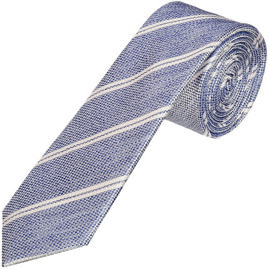 Original Penguin Light Blue Stripe Skinny Mens Silk Tie 1