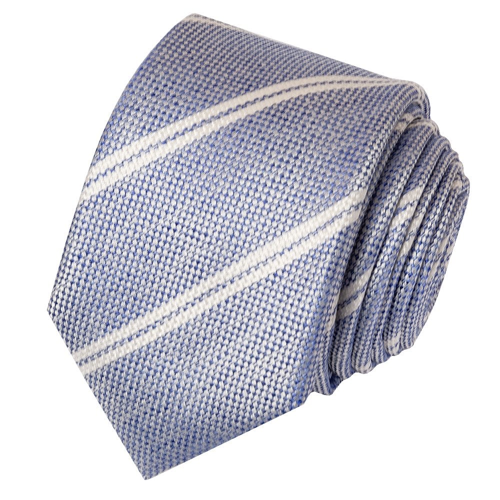 Original Penguin Light Blue Stripe Skinny Mens Silk Tie 2