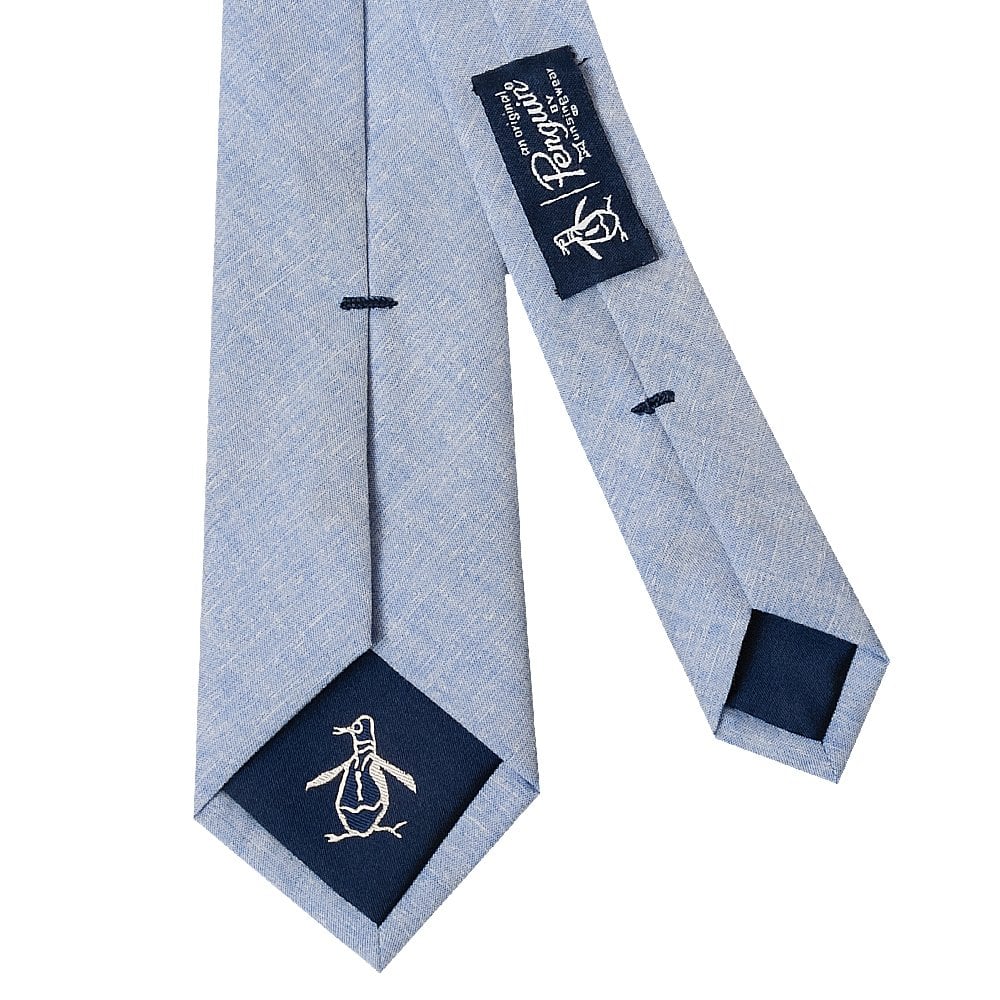 Original Penguin Plain Blue Skinny Mens Tie 3