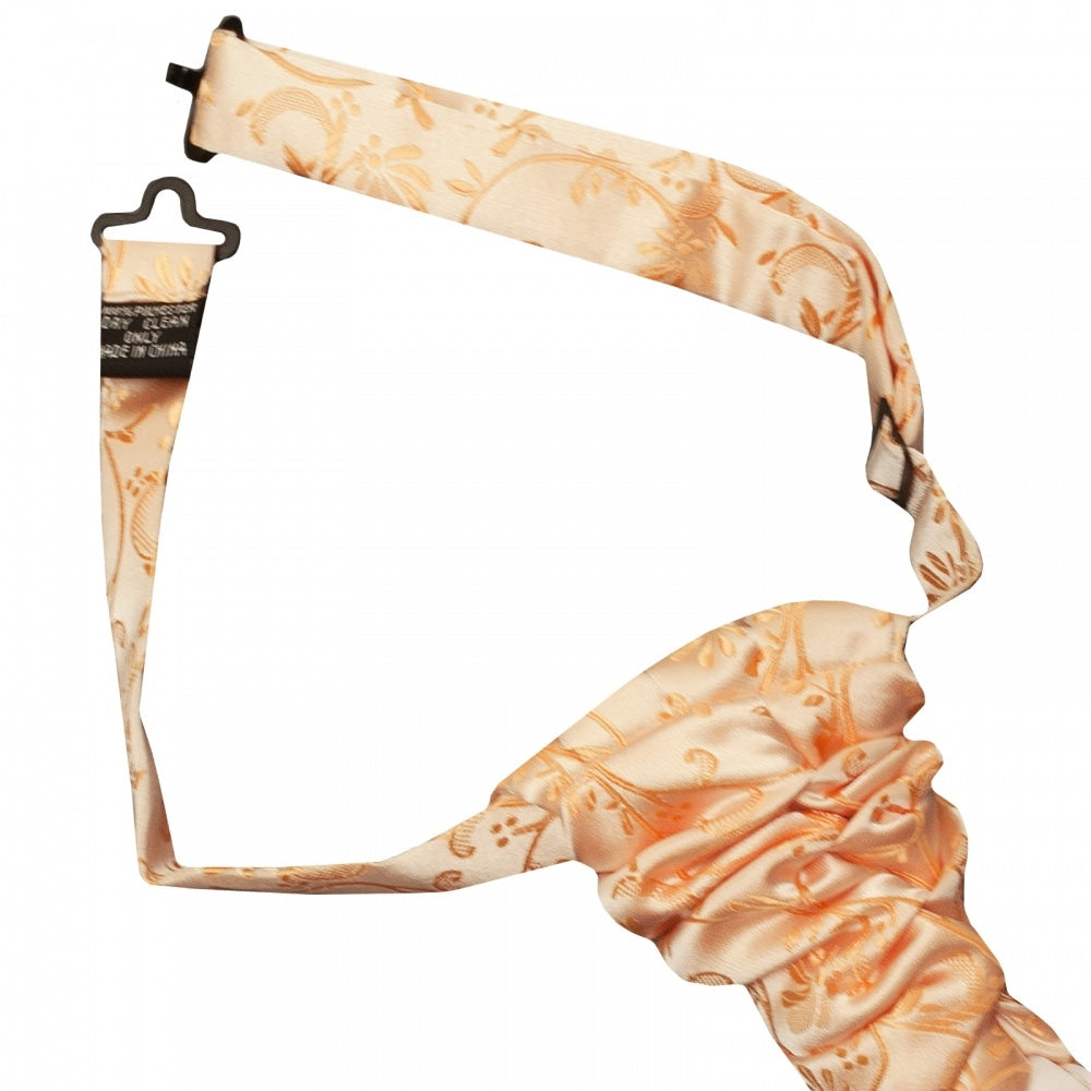 Peach Floral Mens Cravat Tie And Pocket Square Set 3