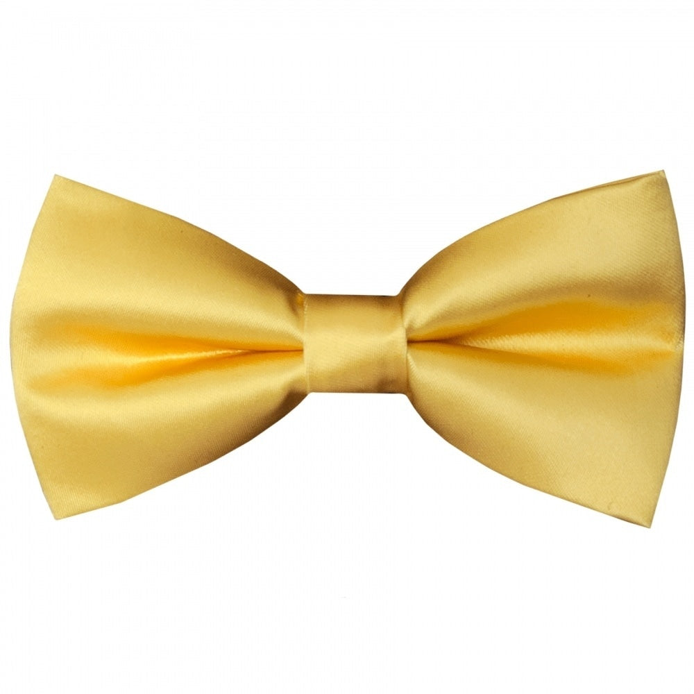 Pre Tied Gold Boys Bow Tie Age 18 Months 3 Years 1