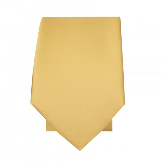 Plain Caramel Satin Silk Skinny Mens Tie 2