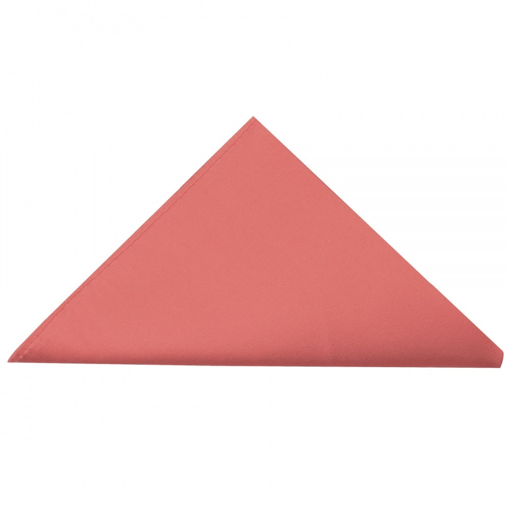 Plain Light Coral Satin Silk Mens Bow Tie And Pocket Square Set 4