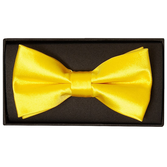Plain Sunshine Yellow Handmade Mens Bow Tie 1