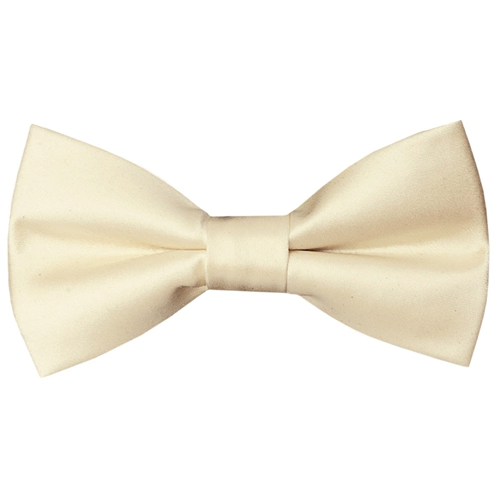 Pre Tied Ivory Satin Boys Bow Tie Age 8 11 1