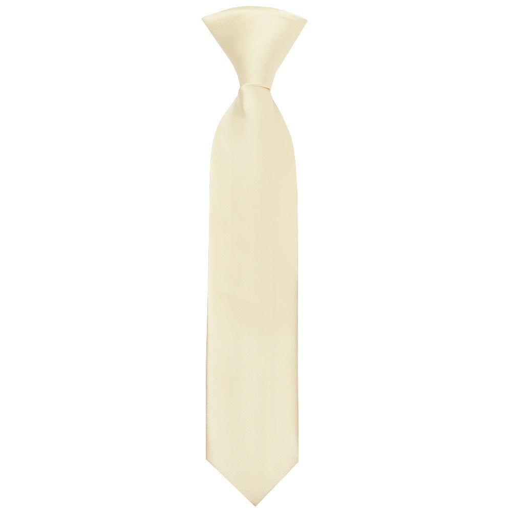 Pre Tied Ivory Satin Boys Tie Age 4 7 1