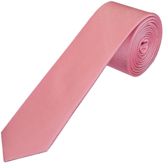 Essentials Light Pink Twill Skinny Silk Mens Tie 1
