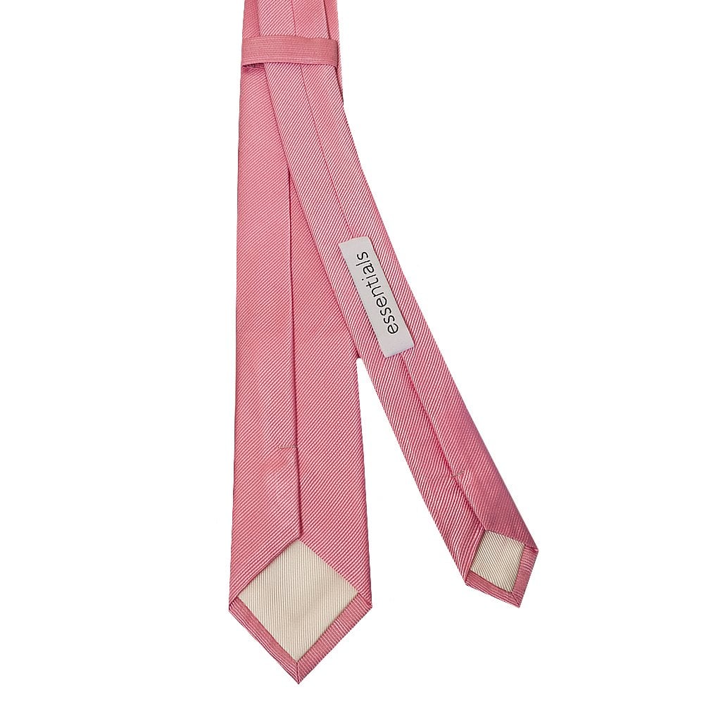 Essentials Light Pink Twill Skinny Silk Mens Tie 3