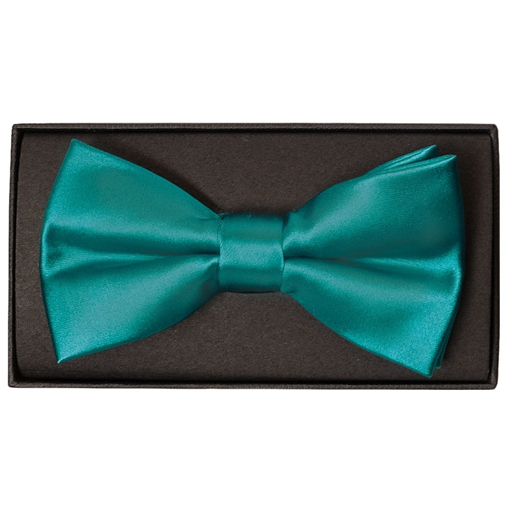 Plain Teal Handmade Mens Bow Tie 1