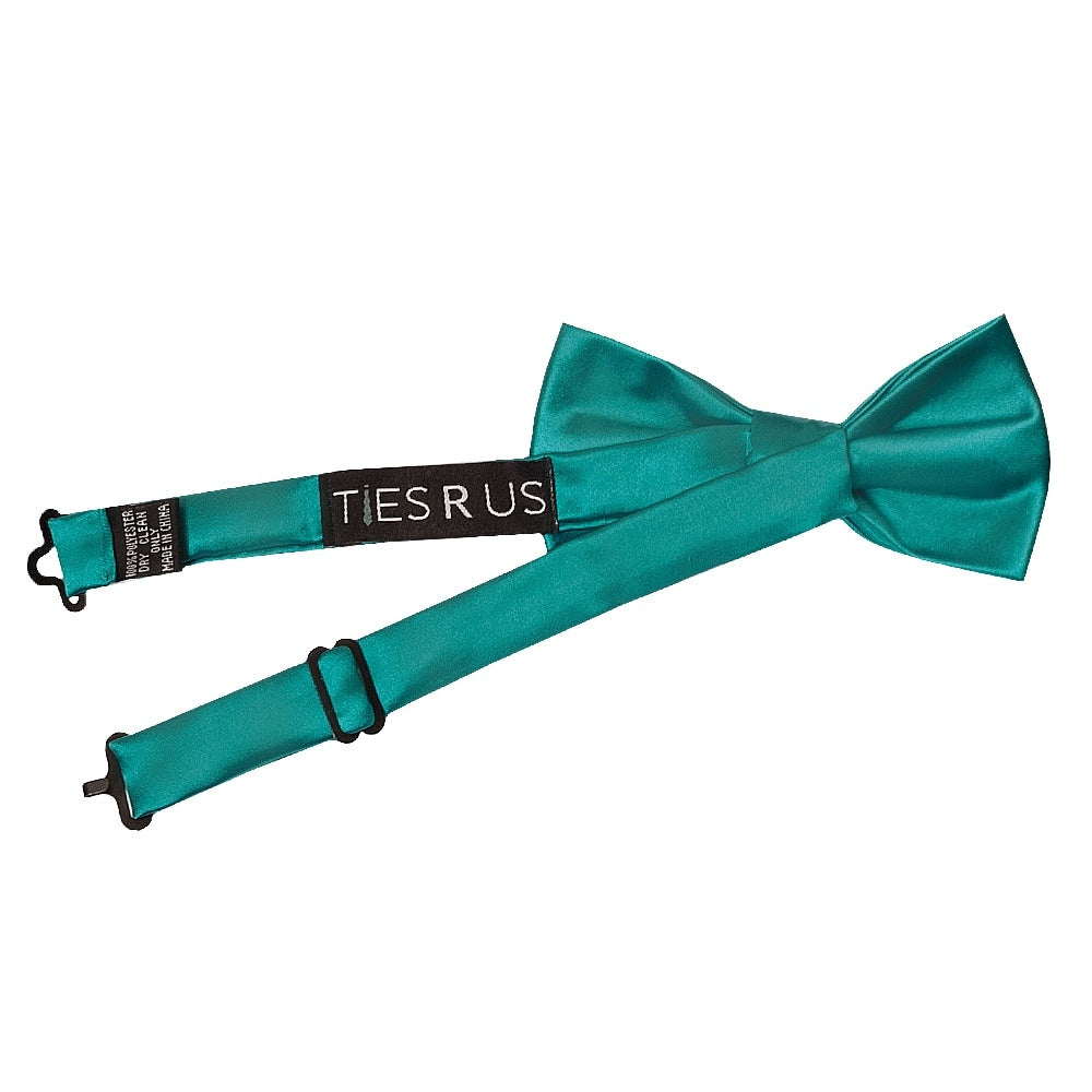 Pre Tied Teal Satin Boys Bow Tie Age 4 7 2