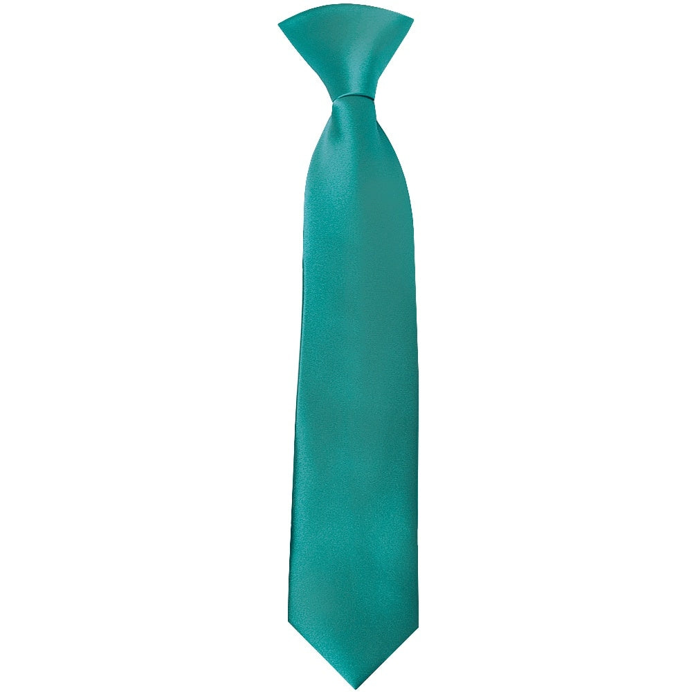 Pre Tied Teal Satin Boys Tie Age 4 7 1