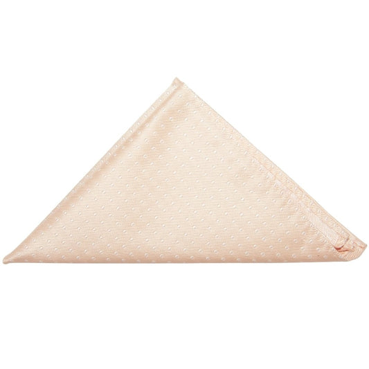 END OF SEASON STOCK Peach and White Polka Dot Pocket Square