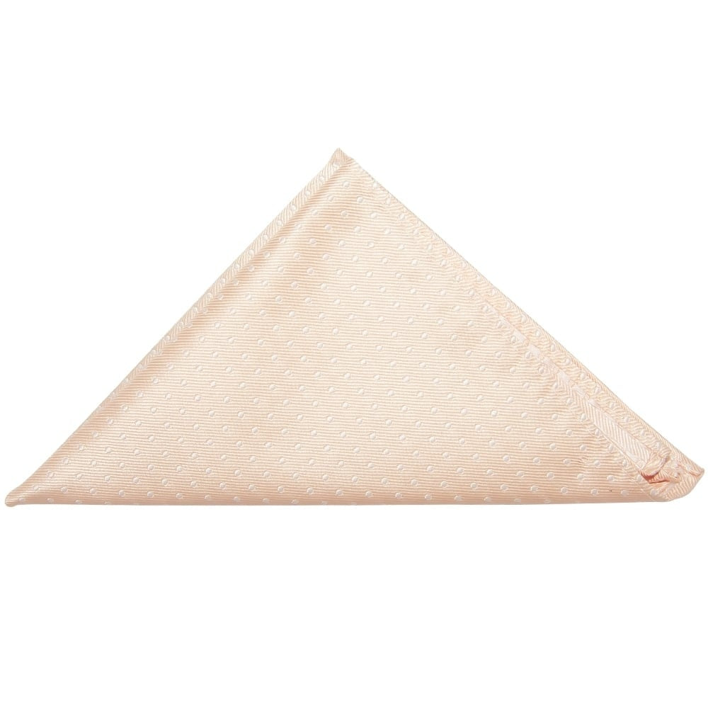 End Of Season Stock Peach And White Polka Dot Pocket Square 1