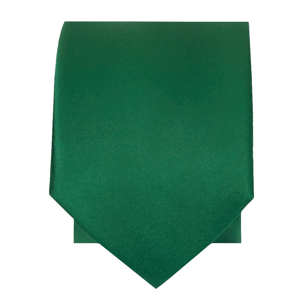 Plain Forest Green Satin Skinny Mens Tie 2