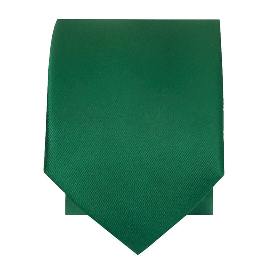 Plain Forest Green Satin Skinny Boys Tie