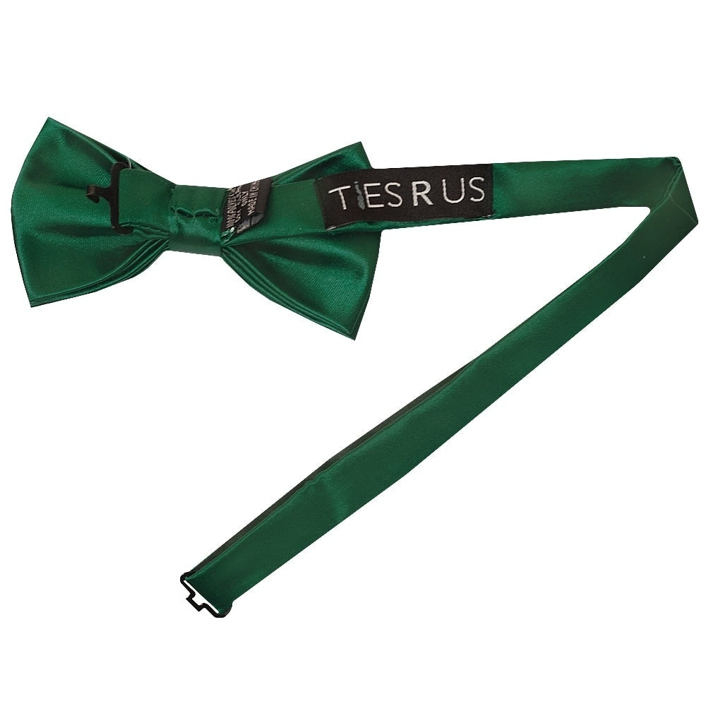 Plain Forest Green Handmade Mens Bow Tie And Pocket Square Set 3