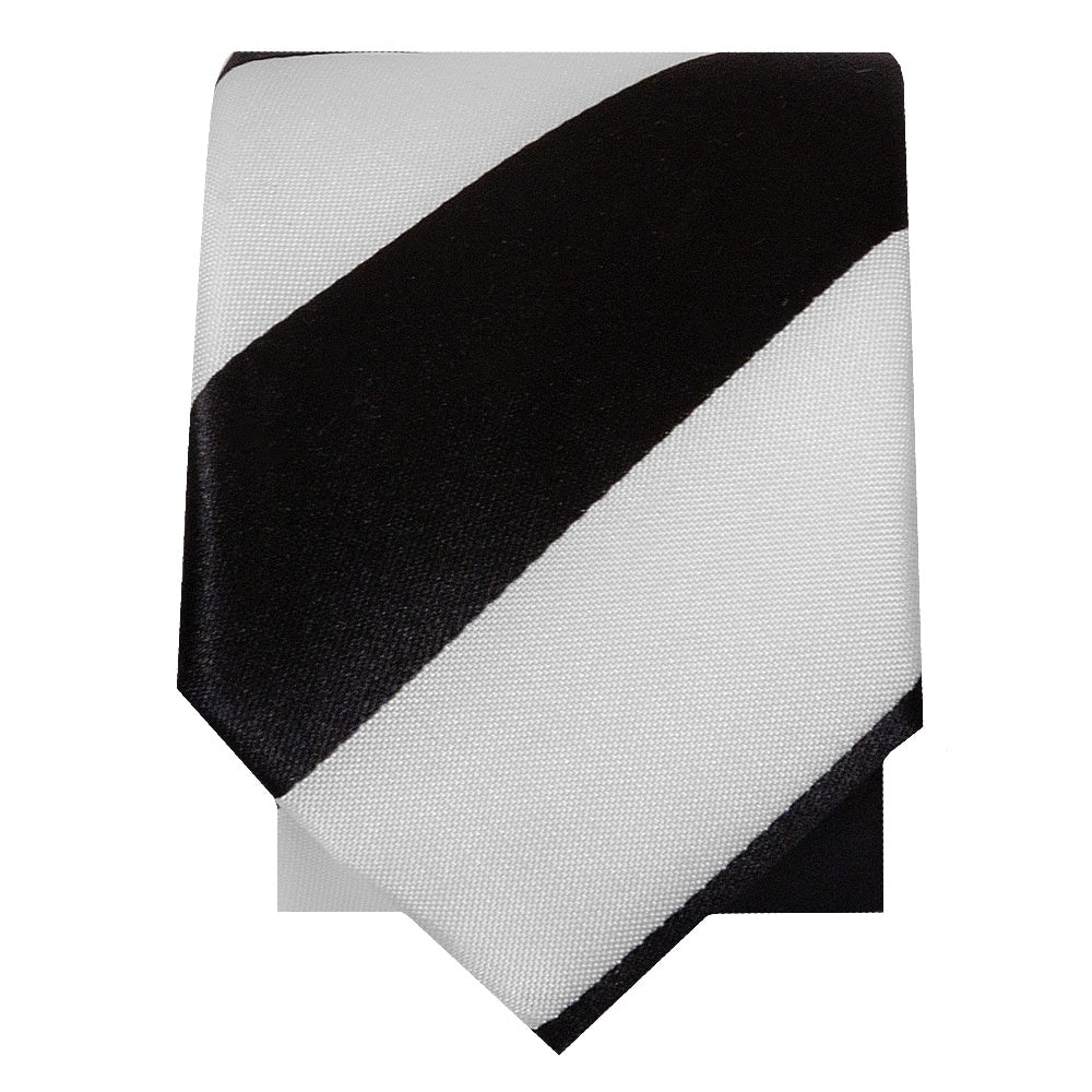 Black And White Striped Skinny Boys Tie 2