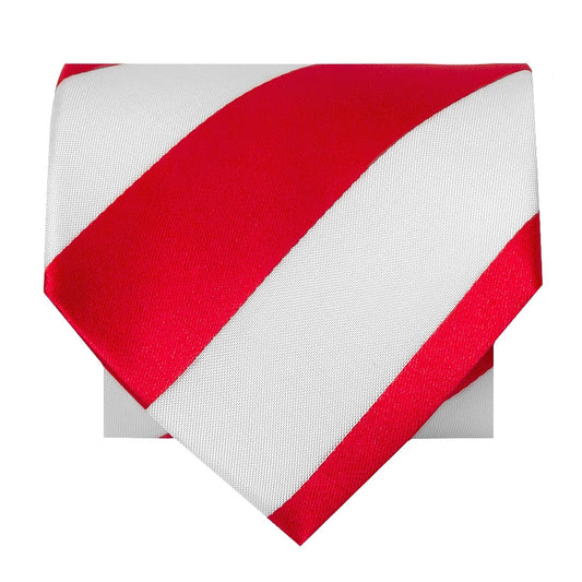 Red And White Striped Hand Made Classic Mens Football Tie 2
