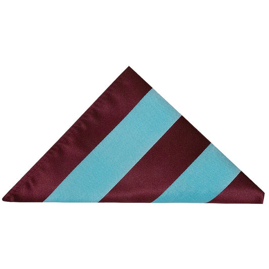Claret And Blue Striped Pocket Square 1