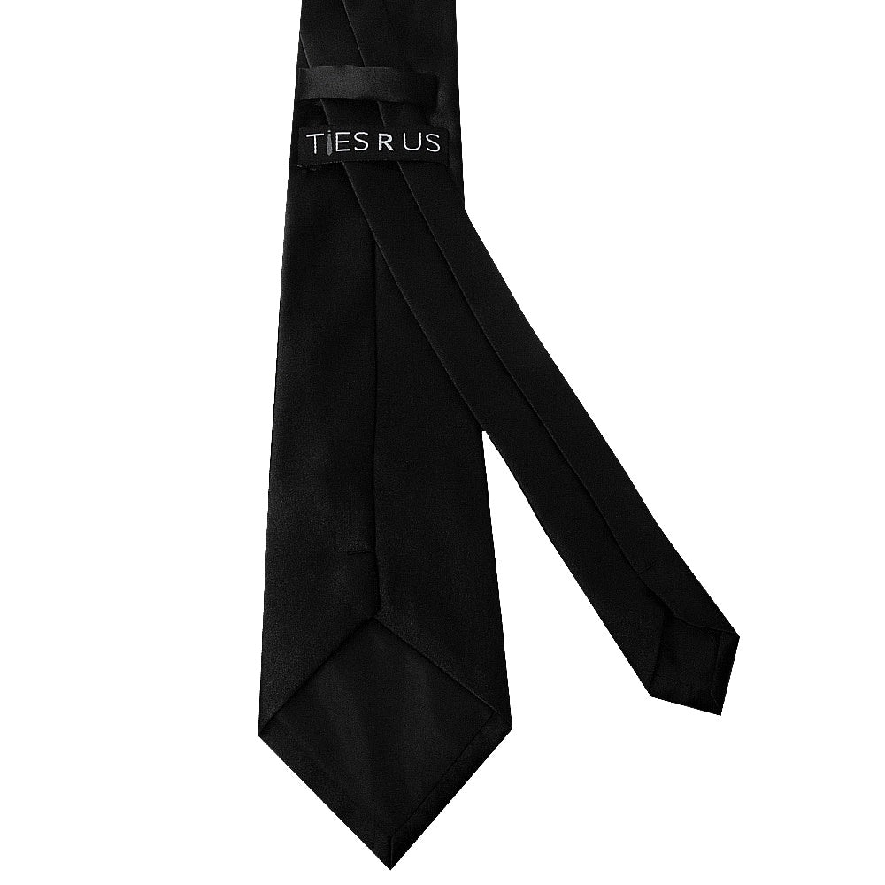 Plain Black Satin Classic Mens Tie 4