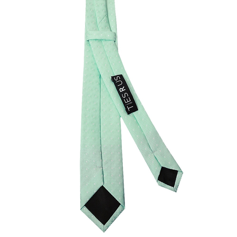 Mint Green Spot Skinny Mens Tie 3
