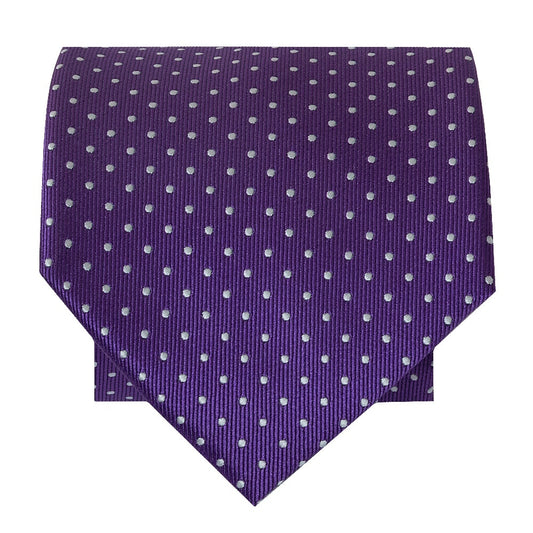 Purple And White Polka Dot Classic Mens Tie 2
