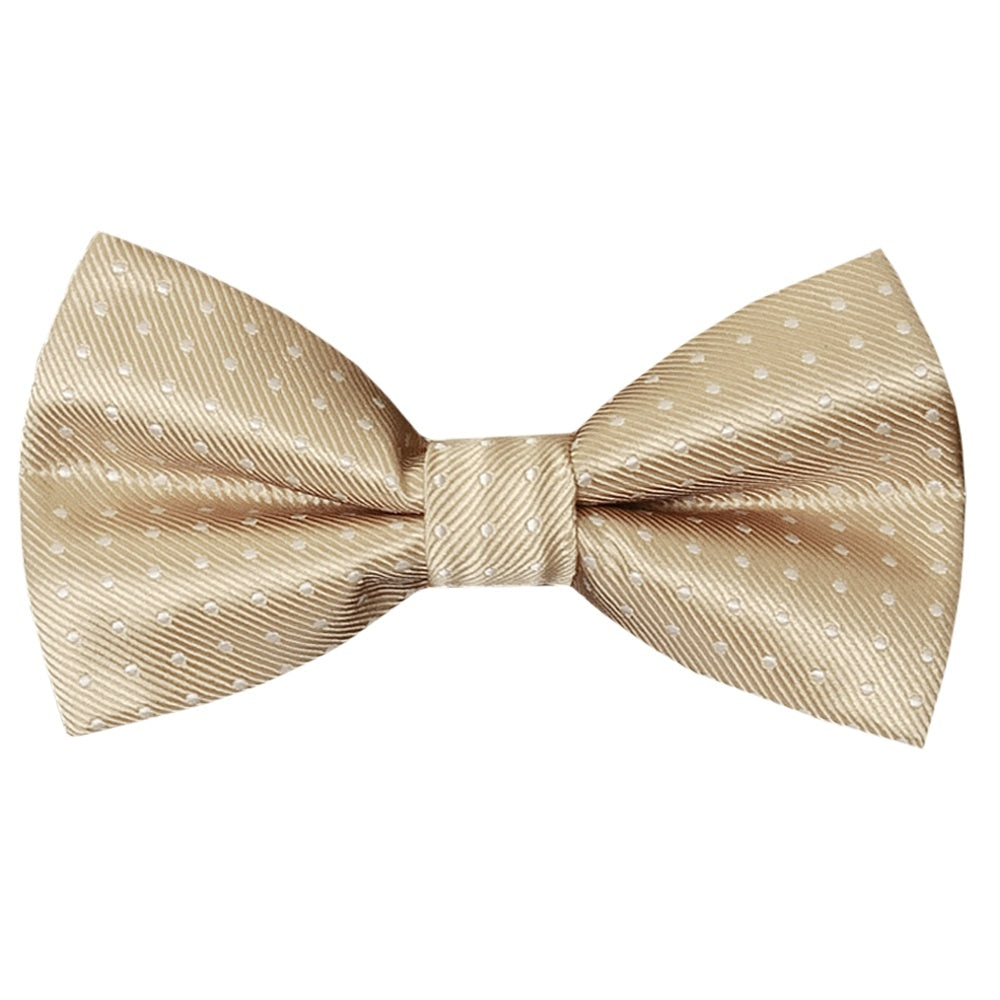 Pre Tied Champagne Polka Dot Boys Bow Tie Age 4 7 1