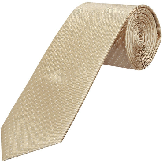 Champagne And White Polka Dot Classic Mens Tie 1